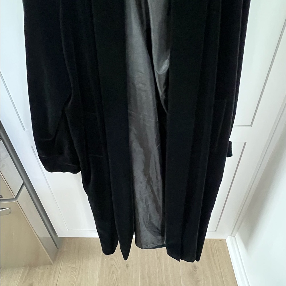 velvet coat, trench - long, VINTAGE , opera coat jacket duster sz M - Picture 8 of 9